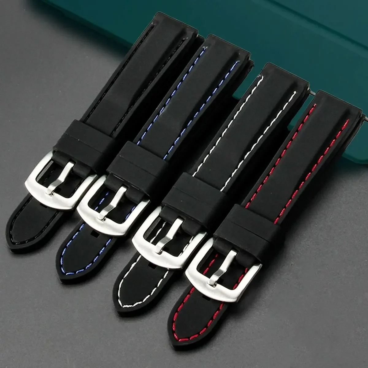 Silikon-Sportarmband für Herren, Stahlschnalle, Uhrenarmband, Sprühgefühl, staubdicht, Öl für Submariner Yacht Log, flüssiges Silikon-Uhrenarmband