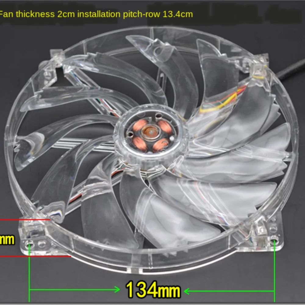 For TT 17cm 170mm Chassis Fan Ultra-Quiet Computer Cooling Ventilating Fan 17020 Led Blue Light Fan 170x170x20mm