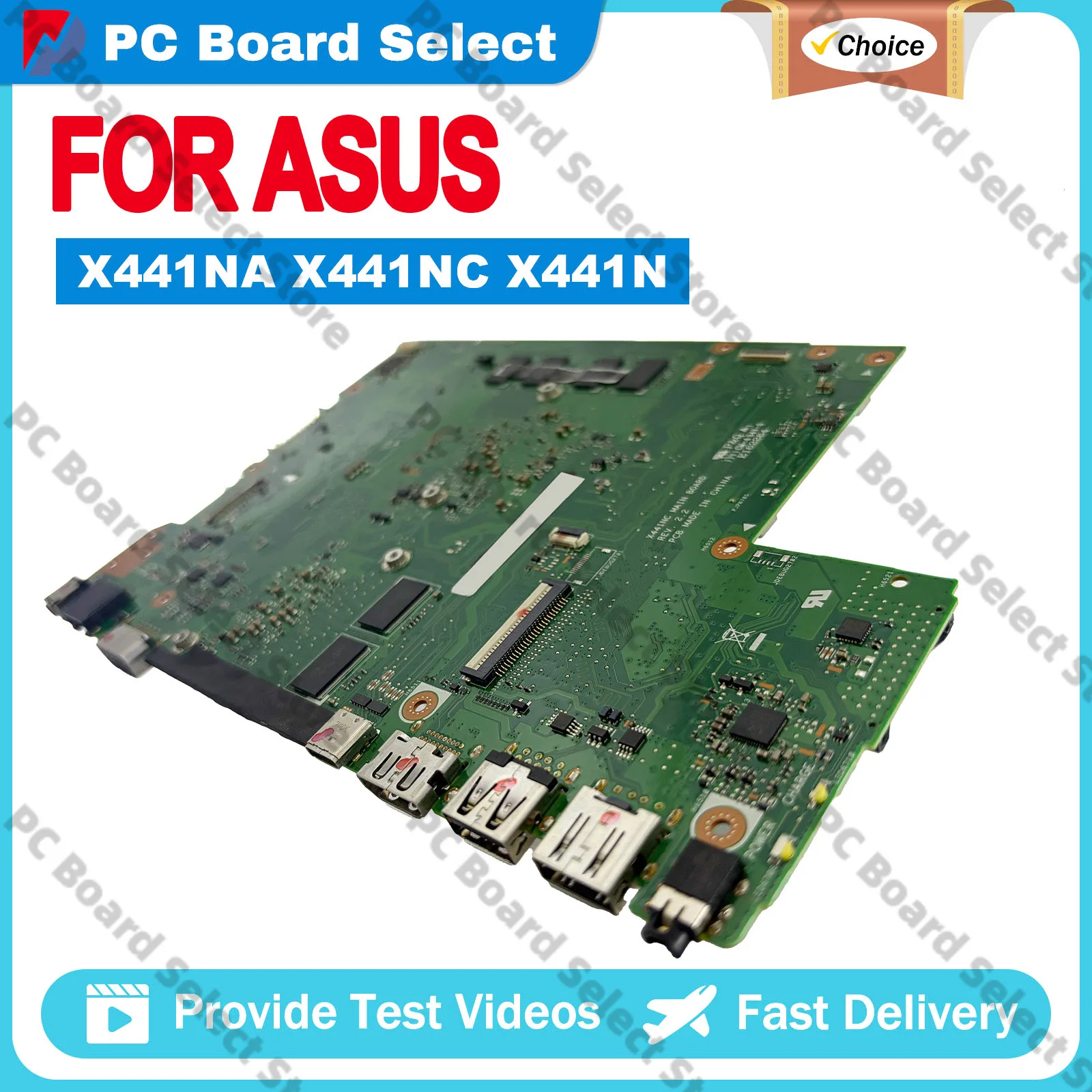 Placa base para ordenador portátil X441NC para ASUS VivoBook F441N X441N X441NC A441N, placa base para portátil con CPU Celeron, 100% probada, envío rápido