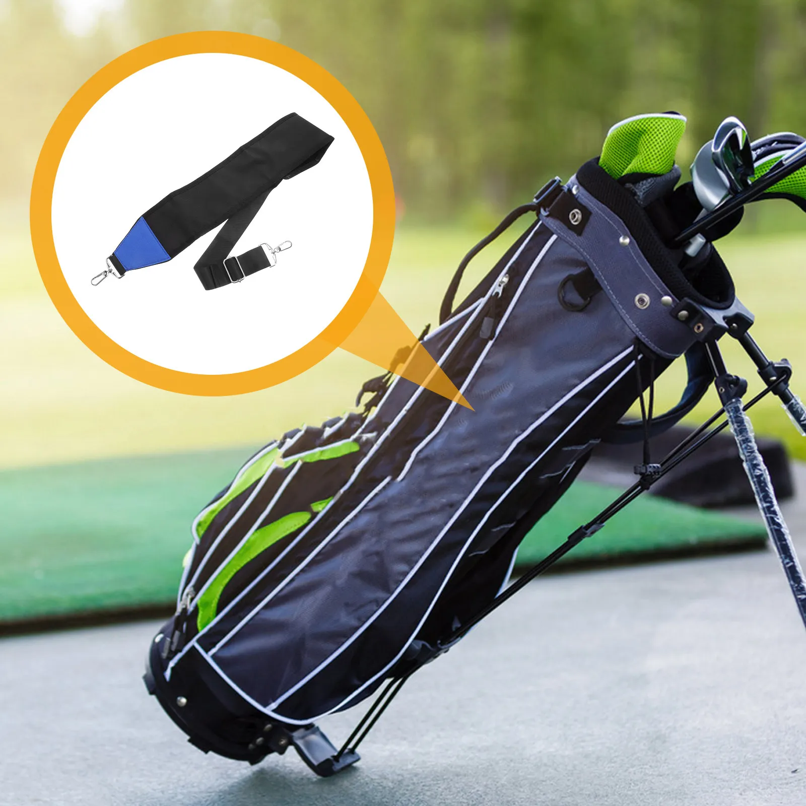 Golf Bag Strap Replacement Thick Comfortable Nylon Shoulder Strap Swivel Buckle Easy Install for Large Golf Bag