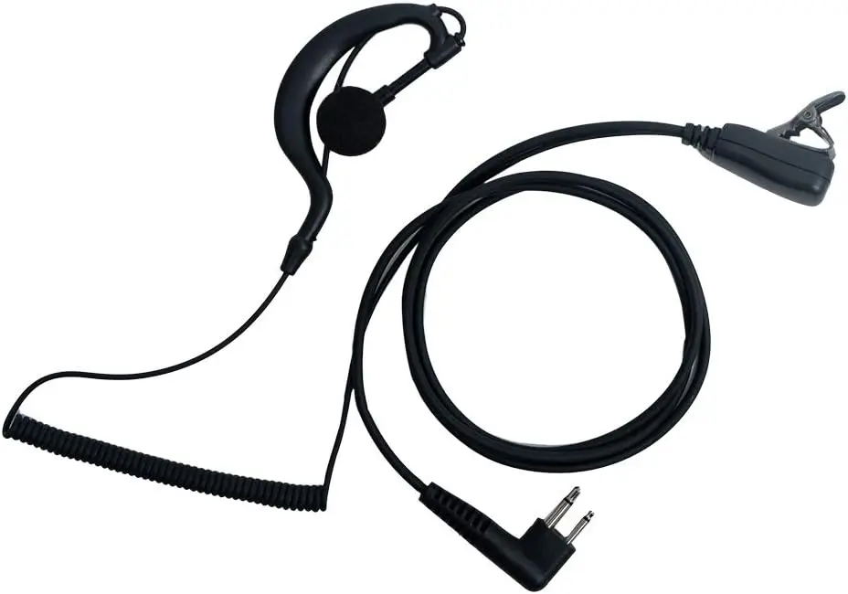 10 Pack G Shape Earpiece Headset with Mic Ptt Compatible with Motorola Cp200d Rdm2070d Cp200 Cp185 Radio 2 Pin