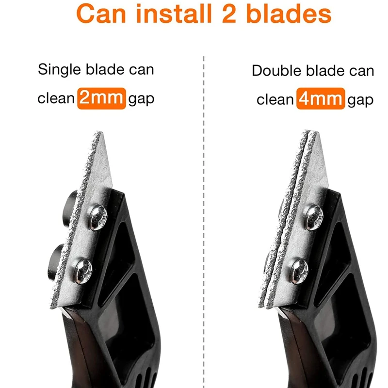그라우트 제거기 그라우트 스크래핑 갈퀴 도구, 텅스텐 카바이드 헤비 듀티 타일 그라우트 갈퀴 도구, 8 여분 날 포함, 4 개