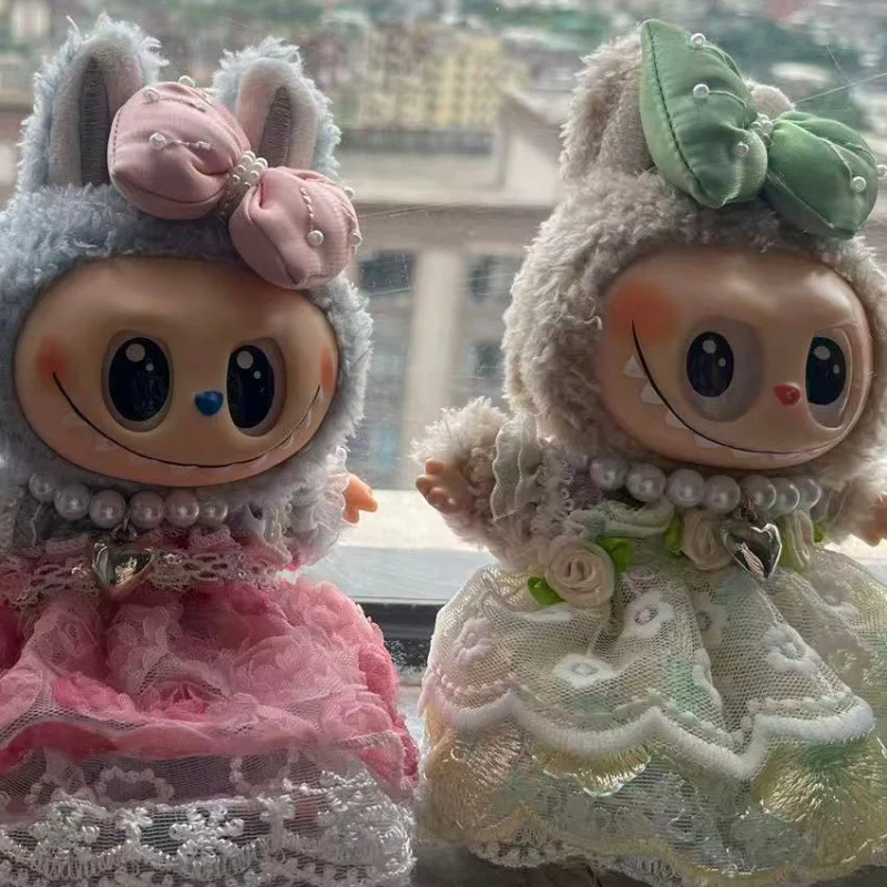 15 17 سنتيمتر ل Labubu فستان دمية الجنية تنورة أفخم دمية الملابس الرسمية فستان المعبود دمية تصميم الأزياء الملابس مقعد الملحقات #5