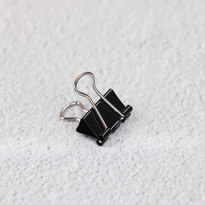 10-20pcs Paper Clip 19/25mm Foldback Metal Binder Clips Black Grip Clamps Office School Stationery Paper Document Clips