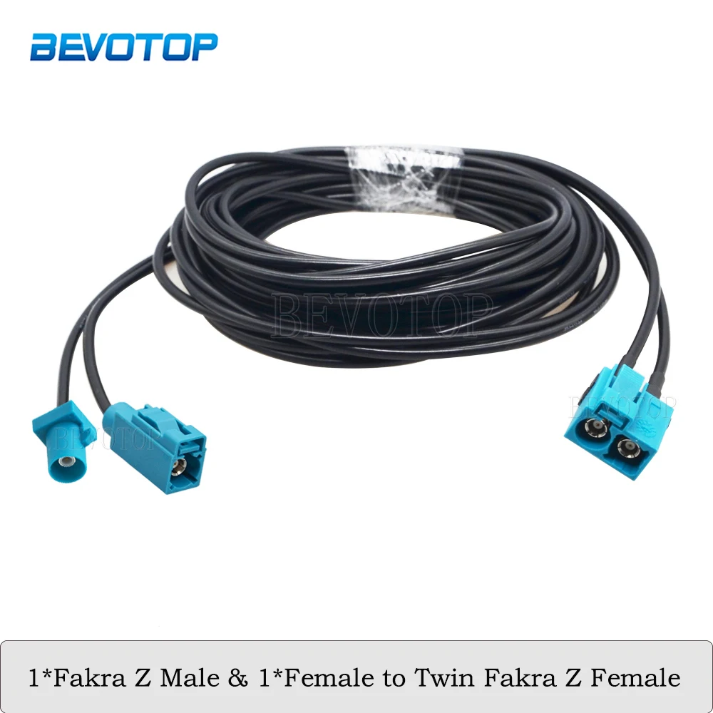 

Twin Fakra Z Female to 1*Fakra Z Male & 1*Fakra Z Female Connector RG174 Cable GPS Antenna Extension Cord RF Coaxial Pigtail