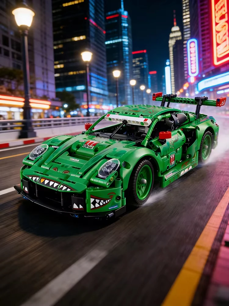 2026 Hot-Selling Sportwagen Bouwstenen Assemblage Racemodel Cadeau Kinderspeelgoed Jongens Kerst Verjaardag Cadeau - afbeelding 2