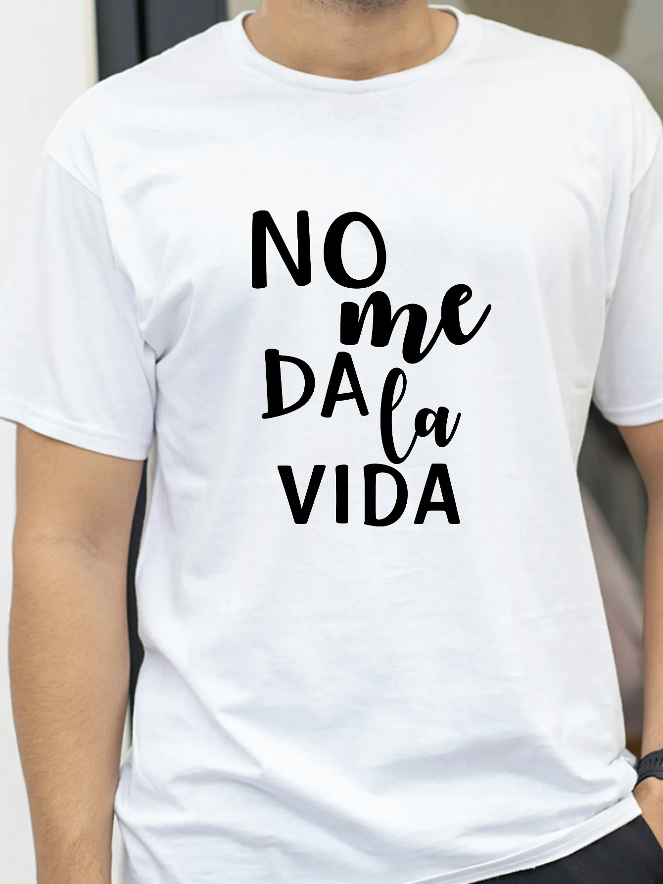 

Letter It Doesn't Give Me Life Print men Ladies T-shirt Casual Basics Ocollar White Shirt Short Sleeve Ladies T-shirt Drop Ship