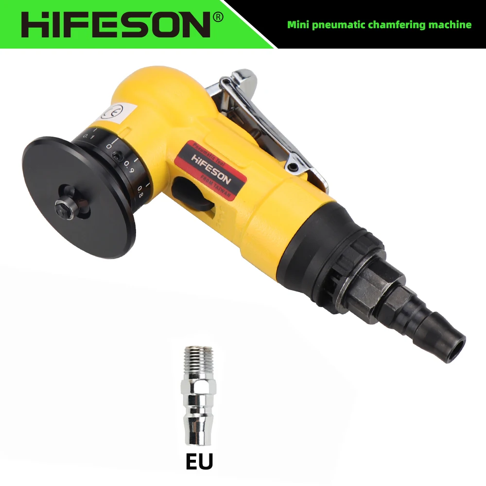 HIFESON Mini Pneumatic Chamfer 45° Trimming Machine Metal Deburring Trimming Pneumatic Tool Accessories and Set Selection