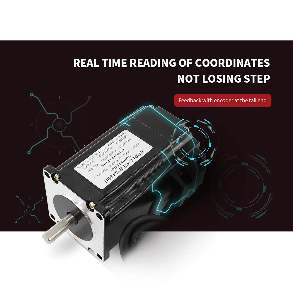 محرك متدرج ذو حلقة مغلقة NEMA17 57EH76A4001-CL57drive 4.0A 2.4V قراءة تنسيق في الوقت الحقيقي، بدون فقدان خطوة، تشغيل مستقر