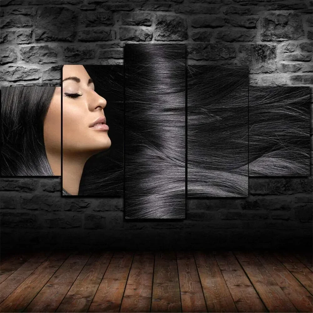 No Framed Canvas 5Pcs Haircut Hair Salon Beauty Wall Art Posters Pictures Paintings Home Decor for Living Room Decoration