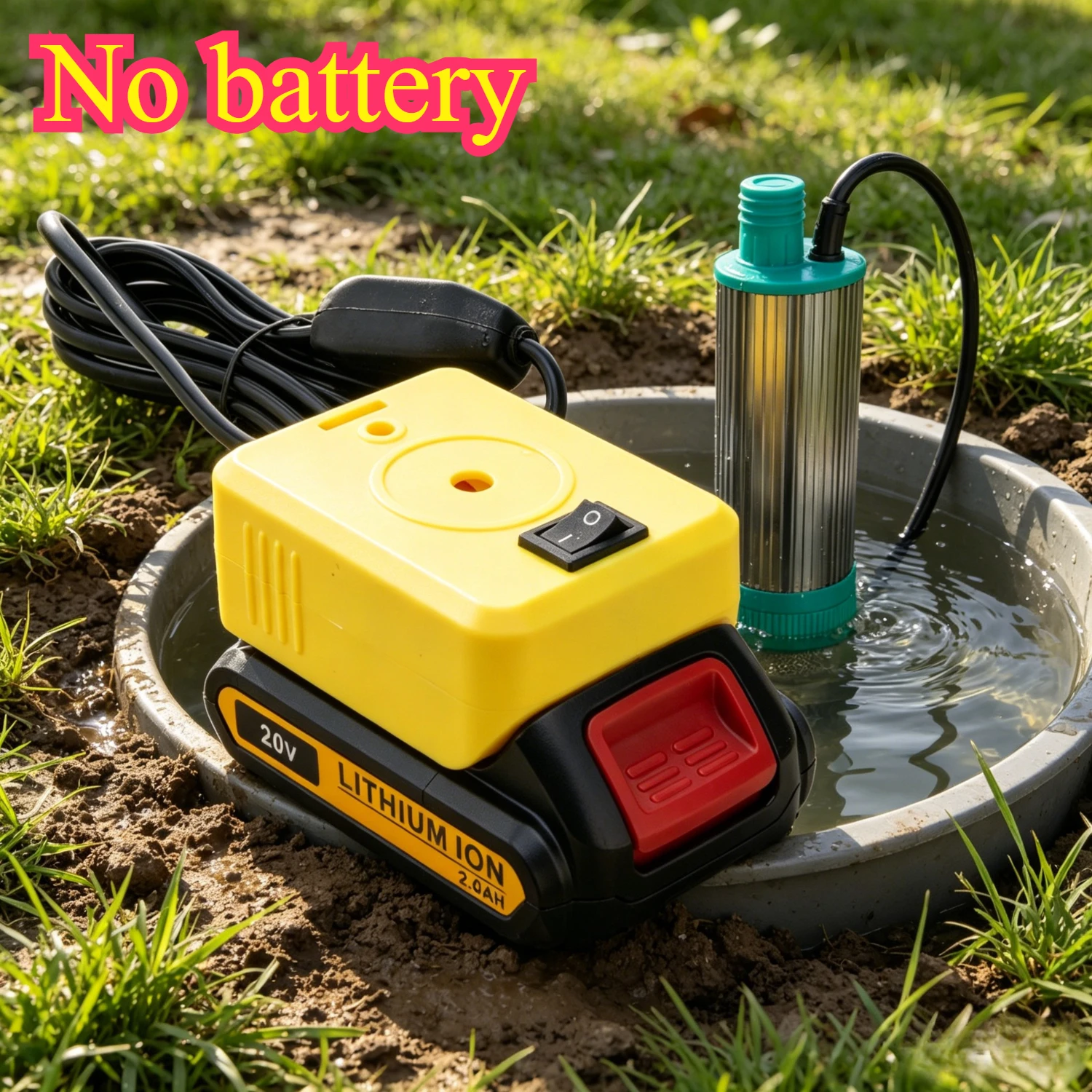 

Portable Battery Water Pump with 5m Cable for DeWalt 20/60V DCB200 Lithium Battery for Swimming Pool Basement Rain Bucket Garden