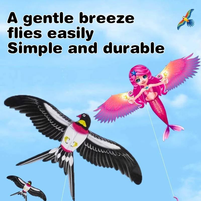 【BBS】Kite 1Set Kinderen Vlieger Speelgoed Cartoon Vlinder Zwaluwen Eagle Kite Met Handvat Kinderen Vlieger Outdoor Speelgoed