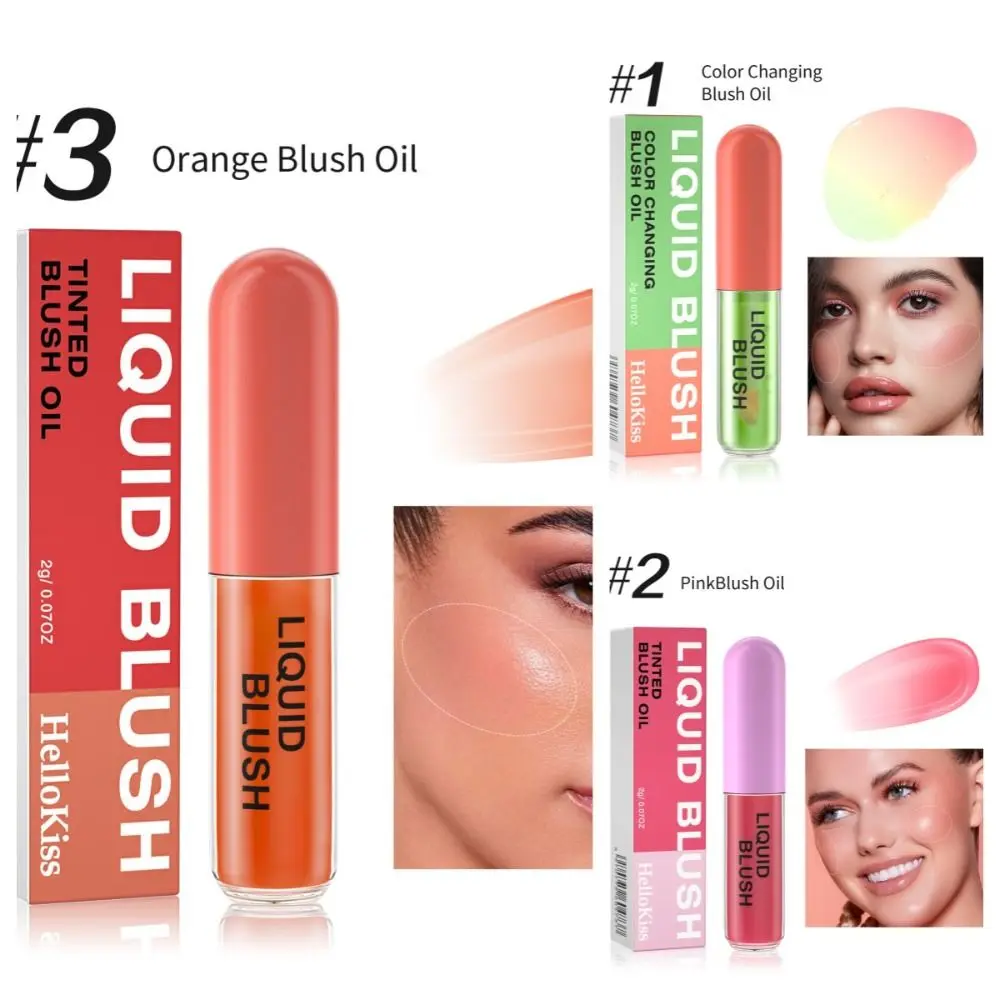 Lip and Cheek Natural Color Change Blush Oil Smooth Pink Liquid Cheek Blush Nawilżający trwały róż do policzków dla kobiet