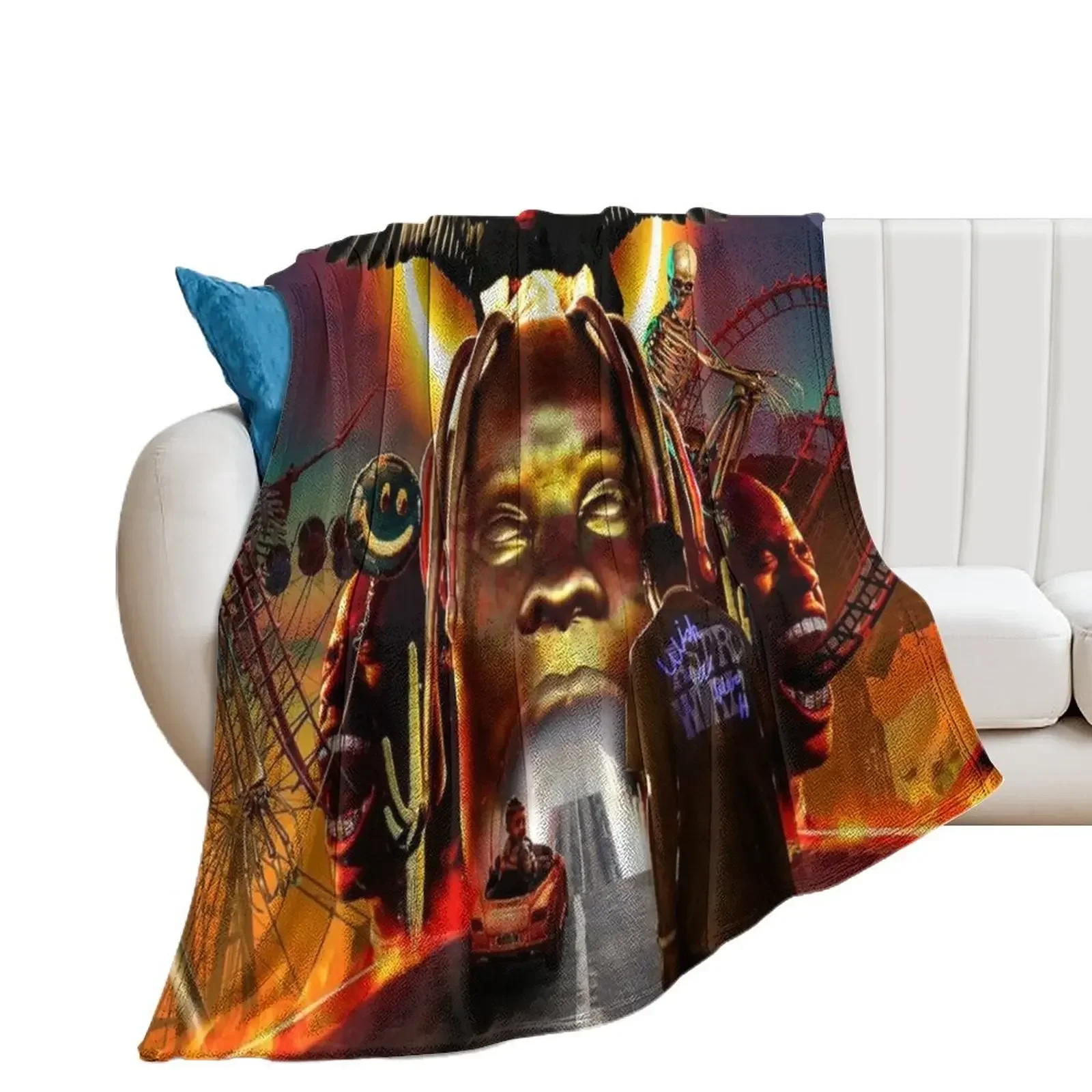 Astroworld art Throw Blanket Thermal Hairy Designers Blankets