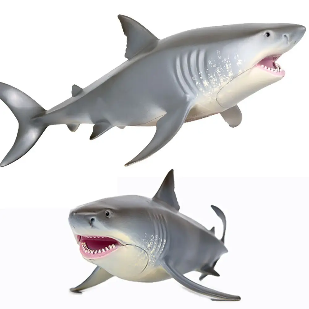 Juguete educativo cognitivo natural para niños, figuras de organismo marino de aprendizaje temprano, simulación Sealife, grandes modelos de tiburones blancos