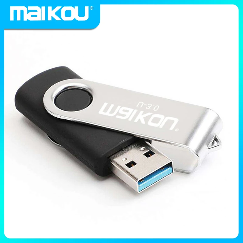 Maikou Rotation High Speed USB3.0 Flash Drive Mobile U Disk Storage Pen Drive BLACK