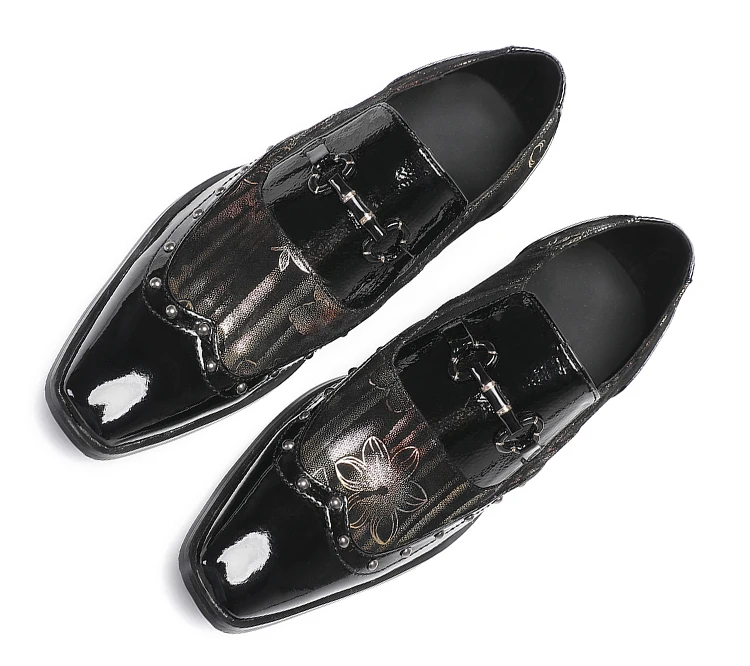 BOARD Herbst Herrenschuhe Spike Luxuriöse Persönlichkeit Bankett Niete Tigerkopf Druck Formelle Kleidung Schuhe – Detail 6