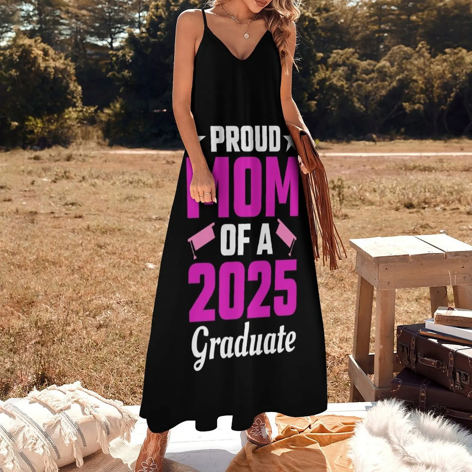 Proud Mom of A 2025 Graduate - High School College Senior Graduation Sleeveless Dress dresses women summer 2025