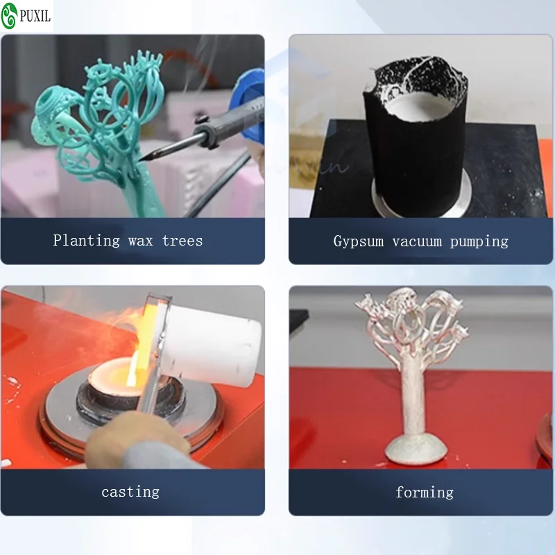 3-in-1 Jewelry Casting Machine Vacuum and Melting Equipment Refining Precious Metal Jewelry Casting Tool 1-3kg 220V/110V 1800W