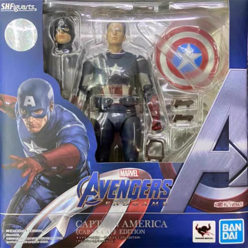 

In Stock Original Bandai Shf Sh Figuarts Endgame Captain America Action Figures Model Toys Figura Collection