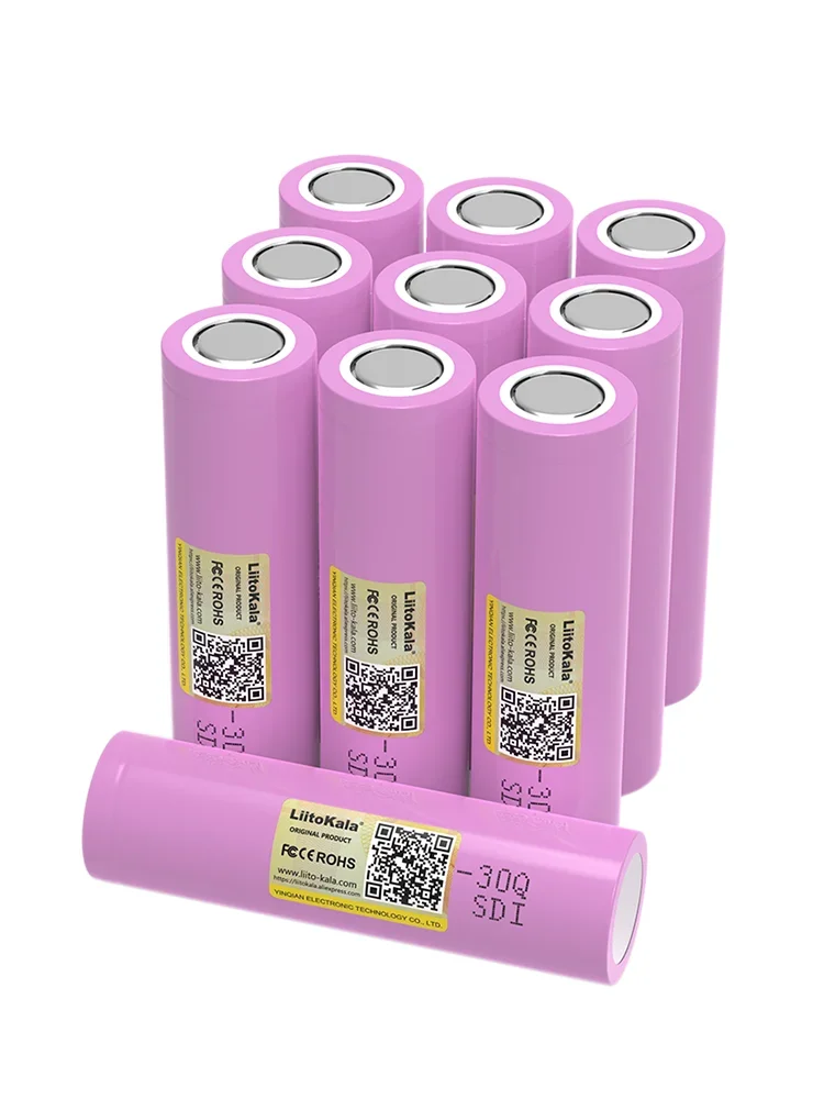 LiitoKala Original 3.7V 18650 INR18650 30Q 3000mAh lithium Rechargeable battery Discharge 15A 20A Batteries for Power tools