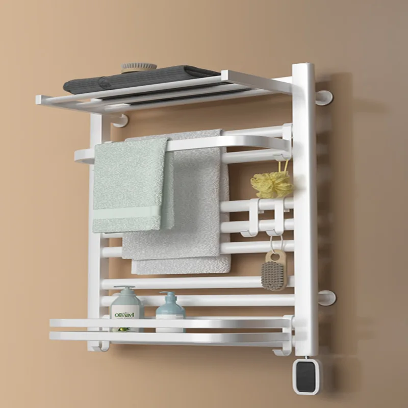 Smart Bathroom Shelving Electric Towel Rack Heating Drying Towel Rack Space Aluminum Free Punching