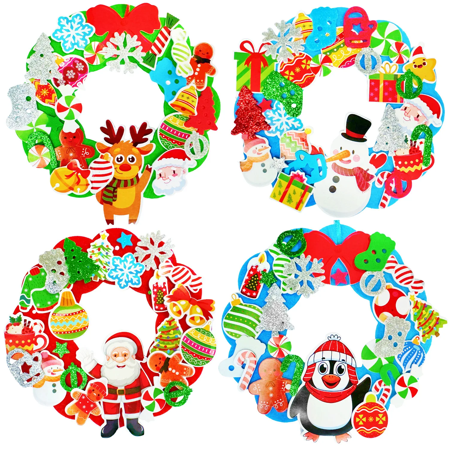DIY Christmas tree wreath set, snowman set, children's Christmas handicrafts ornaments, Christmas giftsarts and craft kids