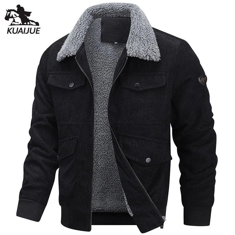 

Jacket Parka autumn Winter New mens jacket collar Solid color Corduroy Jackets men business casual coat Men's coats M-8XL 2213