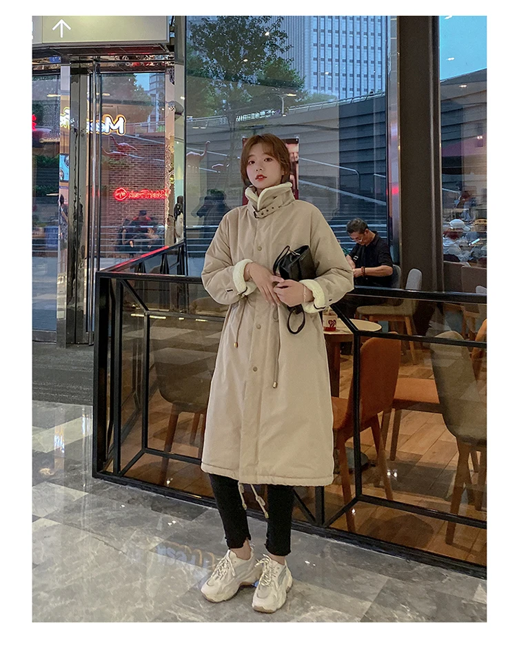 Down Cotton Parkas Jacket Women's Mid-length Over The Knee 2025 New Korean Loose Fashion Winter Padded Female Thickened