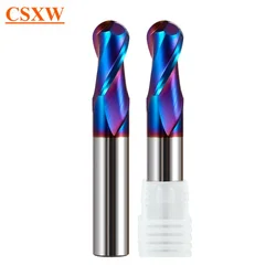 HRC65 HRC70 High Hardness Ball Nose End Mill Tungsten Carbide Cutter CNC Router Bit Milling Tool R0.5 6mm 8mm 10mm 12mm Metal