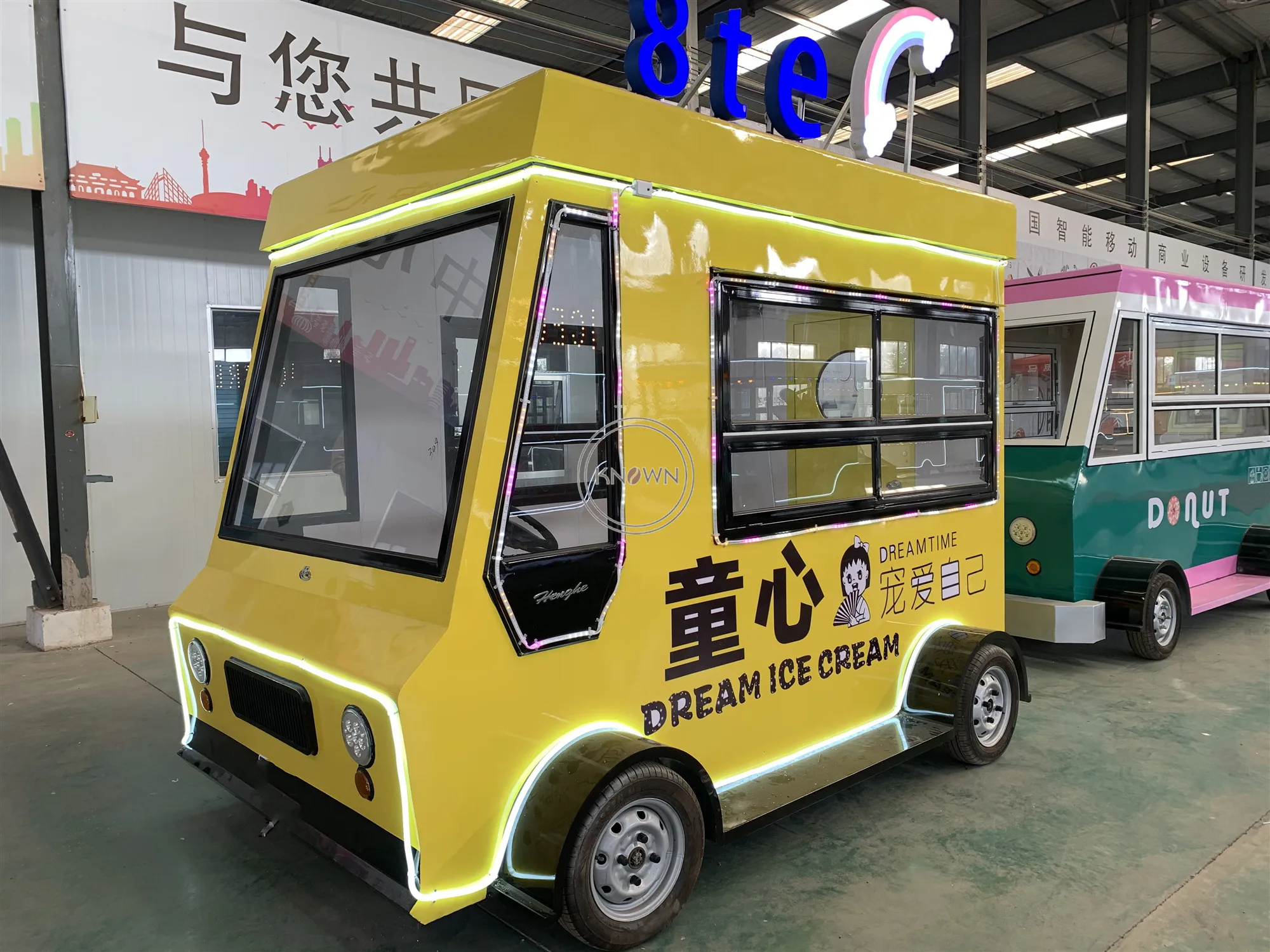 DOT Approved OEM Designed Electric Street Food Cart Hard Ice Cream Truck Hot Dog 25KM/H Coffee Van Truck Kiosk for Sale Europe