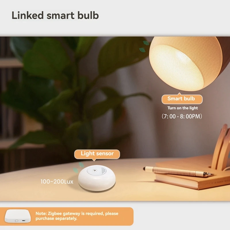 Sensore di luce intelligente Tuya Smart Home dispositivo sensore di luce Zigbee rilevatore di rilevamento della luminosità controllato da App