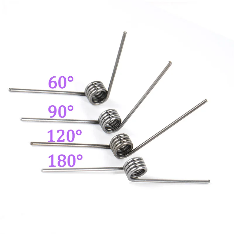 0.5 Wire Diameter Stainless Steel Small Torsion Spring Torsion Hairpin Spring 60/90/120/180 Degree V-shaped Customizable 2Pcs