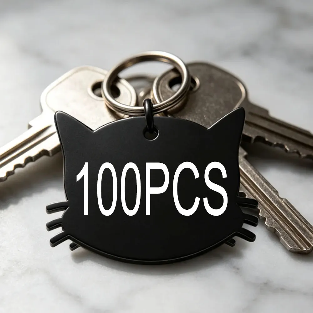 100-pieces-–-porte-cles-personnalise-en-acier-inoxydable-avec-visage-de-chat-etiquette-d'identification-pour-chien-collier-pour-chiot-pendentif-metallique-accessoire-grave-avec-nom
