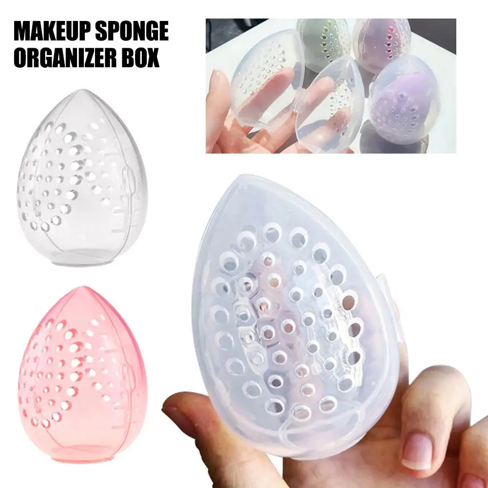 

1pcs Traveling Makeup Sponge Organizer Box Pink White Powder Holder Sponge Cosmetics Plastic Egg Box Beauty Egg Shape Tools I5E4