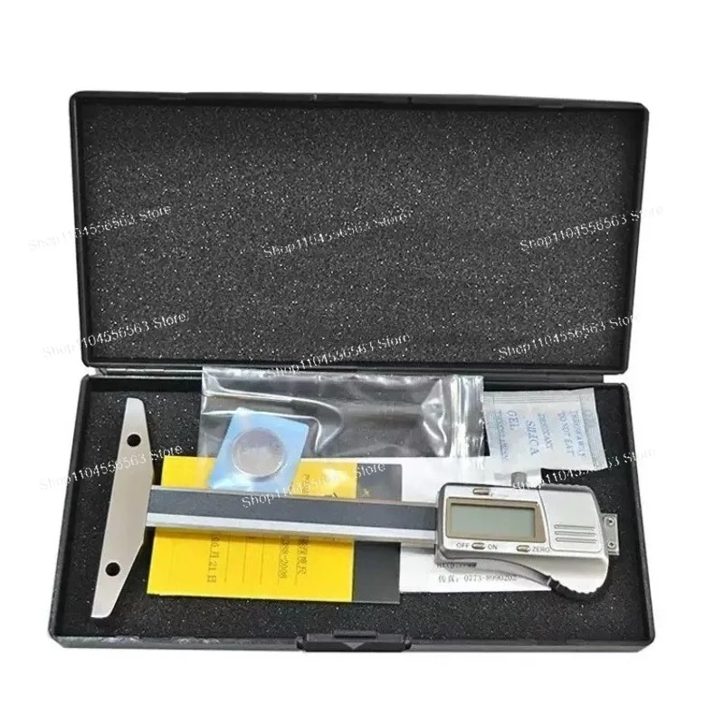 0-500mm Digital Depth Gauge with Thin Round Probe, Vernier Depth Caliper for Deep Hole Mold & Tire Tread Measurement