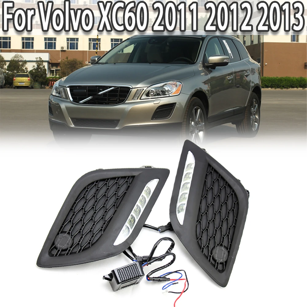 

Новые светодиодсветодиодный дневные ходовые огни, дневсветильник огни, противотуманные фары с функцией затемнения для Volvo XC60 2011 2012 2013