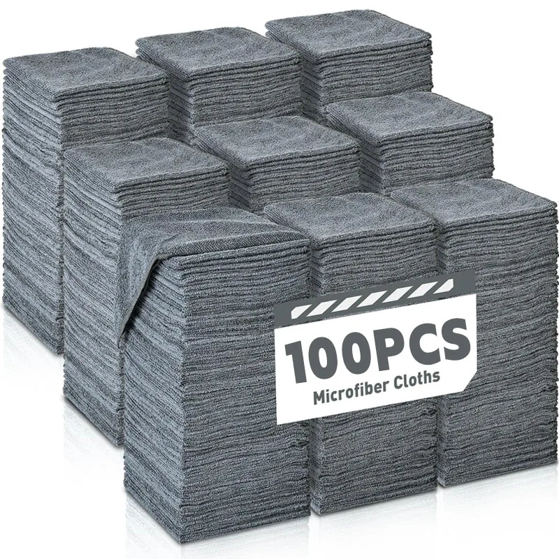 

1-100PCS Microfiber Cleaning Cloths Absorbent Soft Stain-removing Towels for Bicycle Car Kitchen Reusable Cleaning Towels