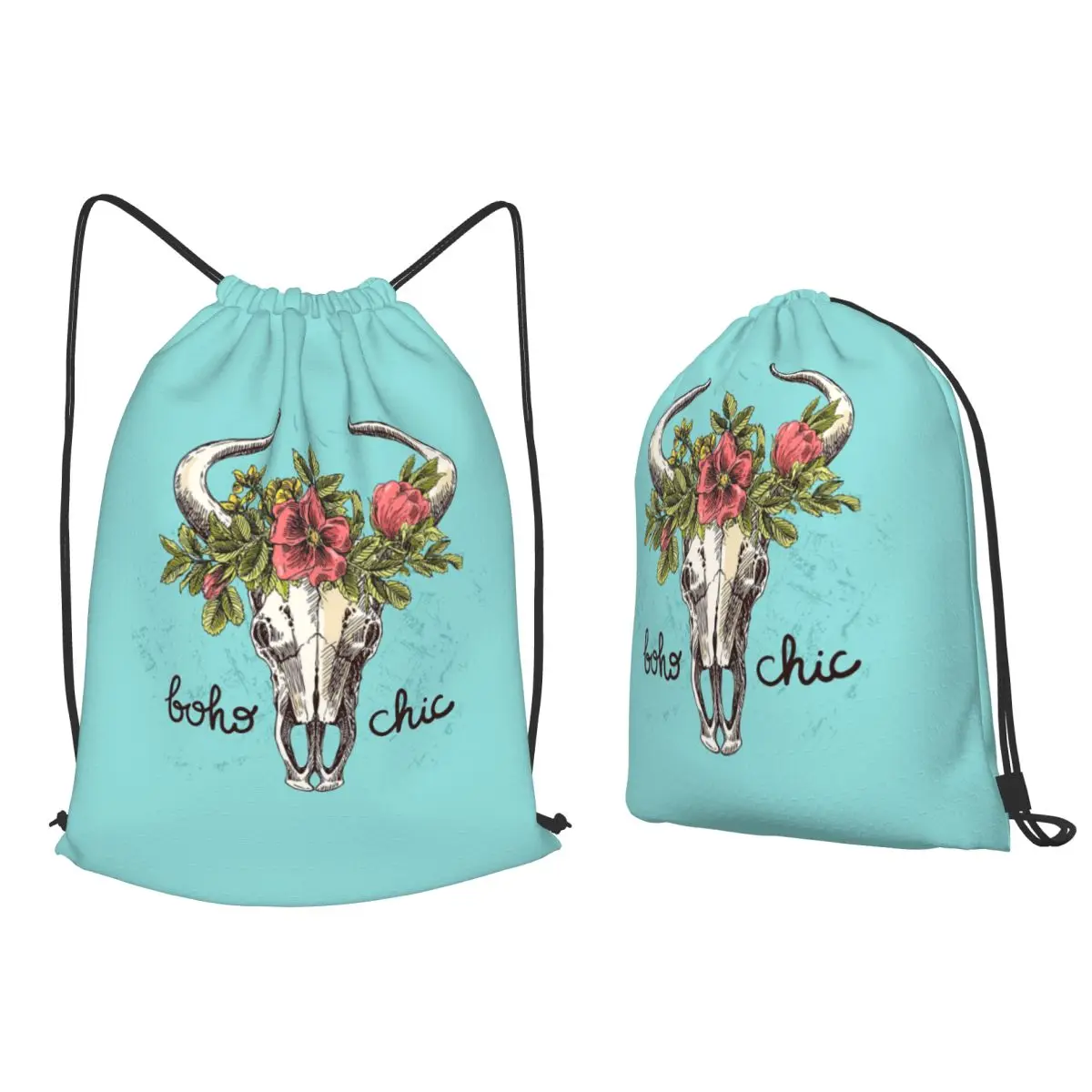 Skull Of Bull Backpacks Multi-function Drawstring Bags Storage Bag Book Bags for Man Woman School