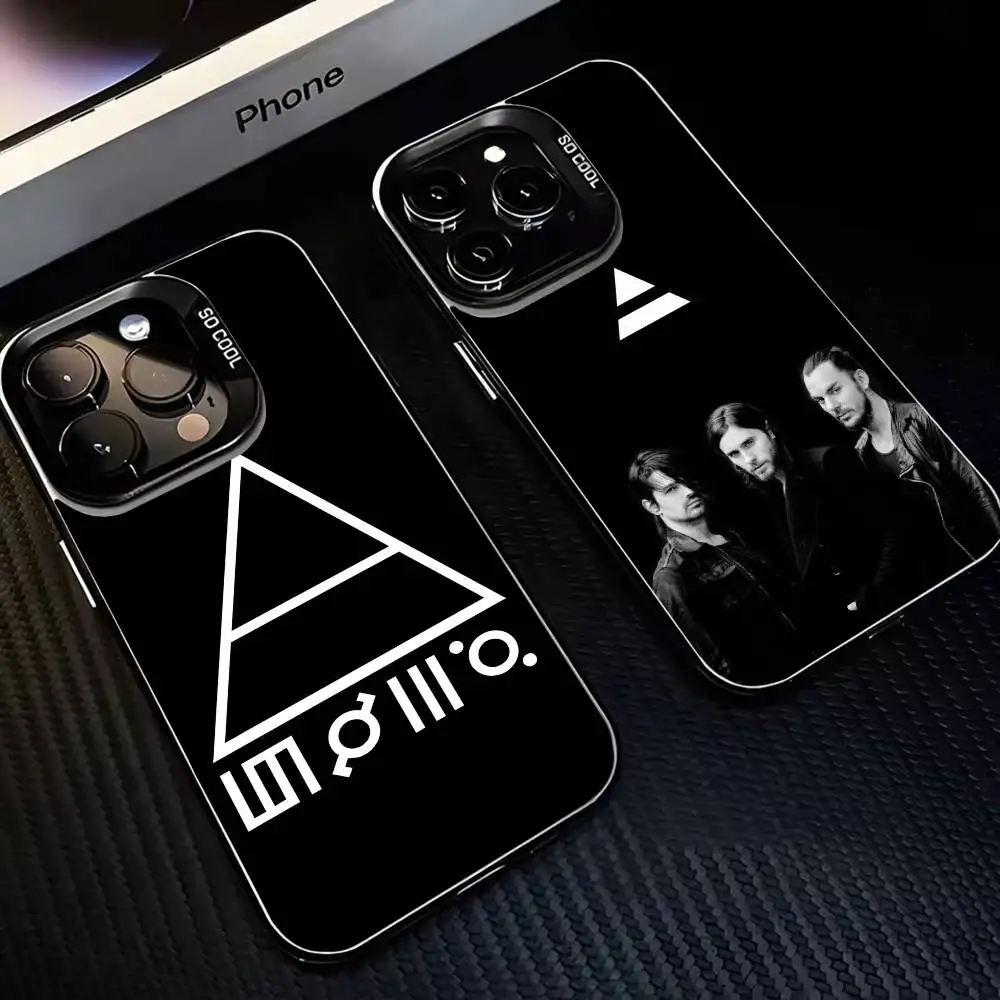 

30 Second To Mars 30STM Phone Case For iPhone17,16,15,14,13,12,11 Plus,Pro Max Black Matte Shockproof Cover
