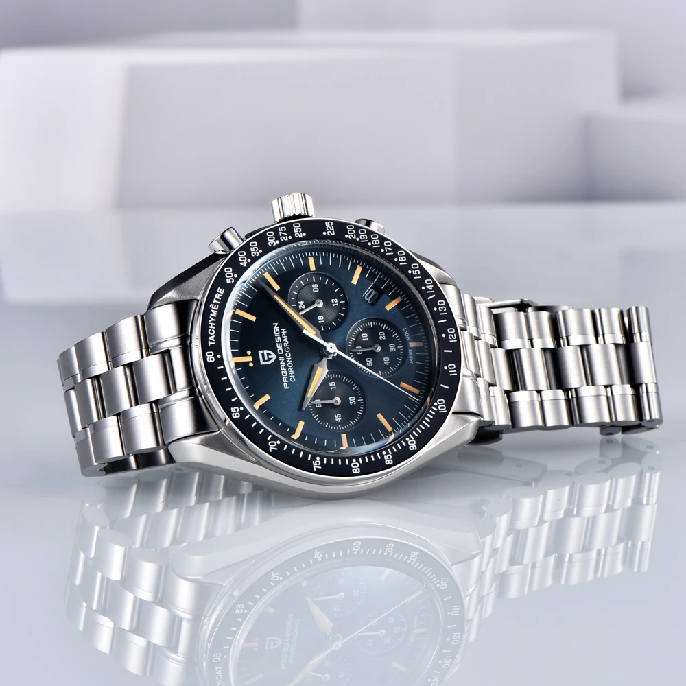 2025 جديد PAGANI تصميم الساعات تدفع تحية إلى Ck2998 القمر ريترو ساعة كوارتز فاخرة للرجال الفولاذ المقاوم للصدأ الرياضة كرونوغراف