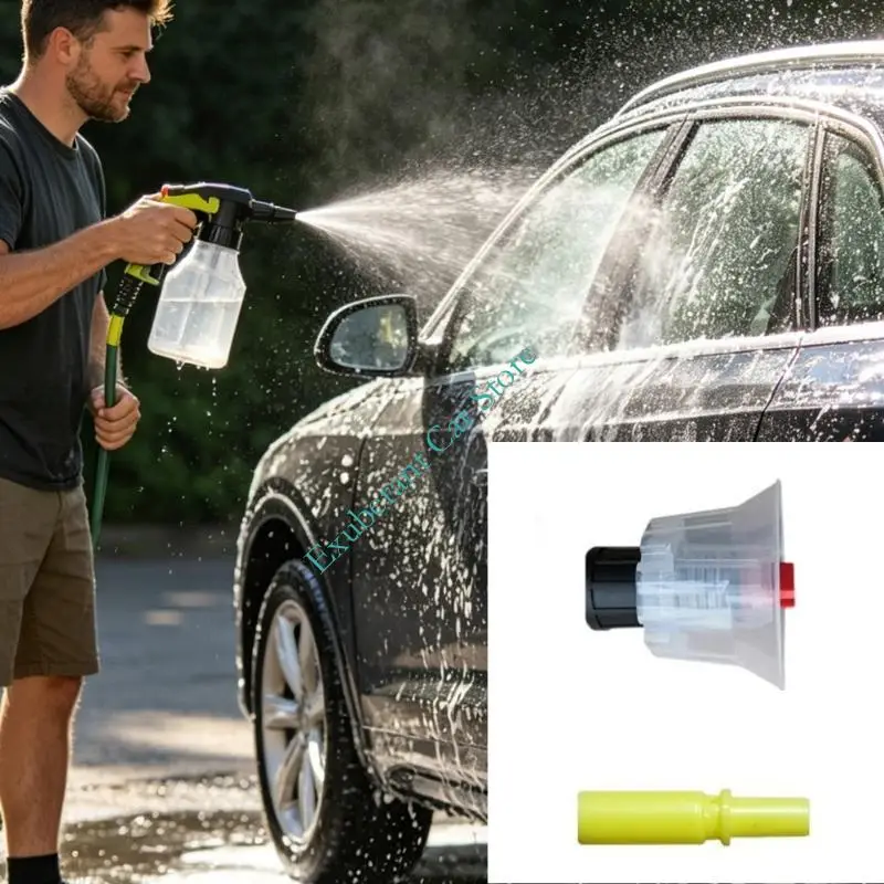 Manual Car and Motorcycle Wash Attachment, Plastic Nozzle Accessory Parts for Exterior Cleaning Tasks and Washing