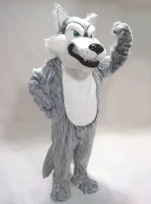 Fursuit Wolf Mascot Costume Plush Gray Husky Dog Animal Characters Cosplay Party Game Fancy Dress Adults Christmas Outfits