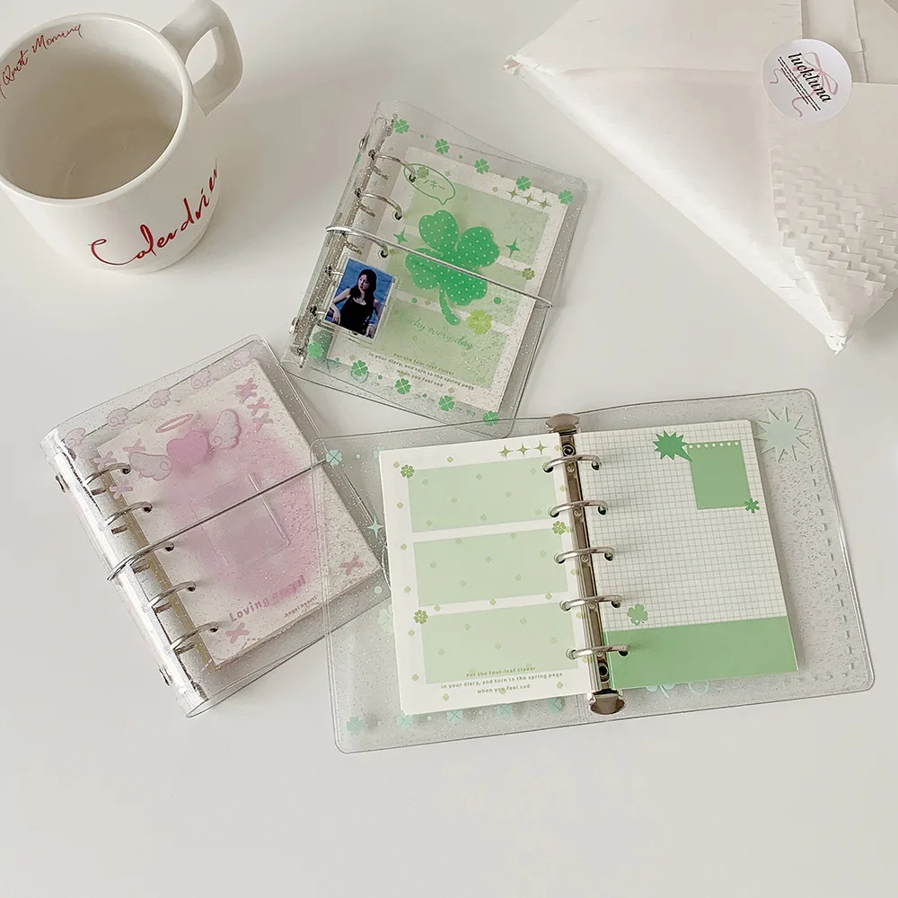 M5 Binder Clover Notebook Cute Cartoon Loose Leaf Album for Star Fans