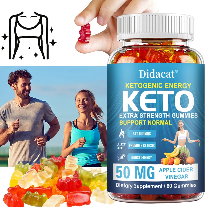 

Keto + Apple Cider Vinegar Gummies, Help Boost Metabolism, Cleansing - Detoxification, Suitable for Men and Women