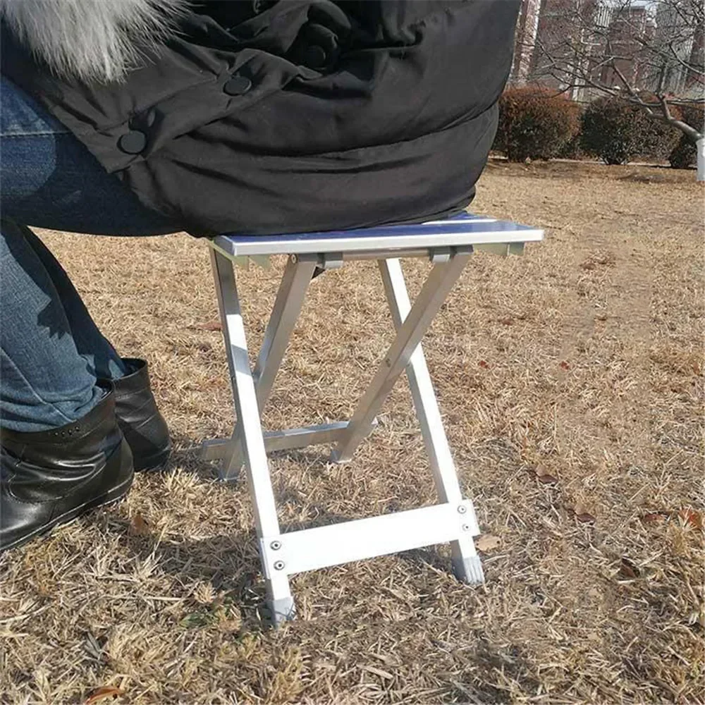 Aluminum Folding Chair Retractable Camping Chair Lightweight Portable Dual-purpose Folding Cross Stool Outdoor Beach Chair