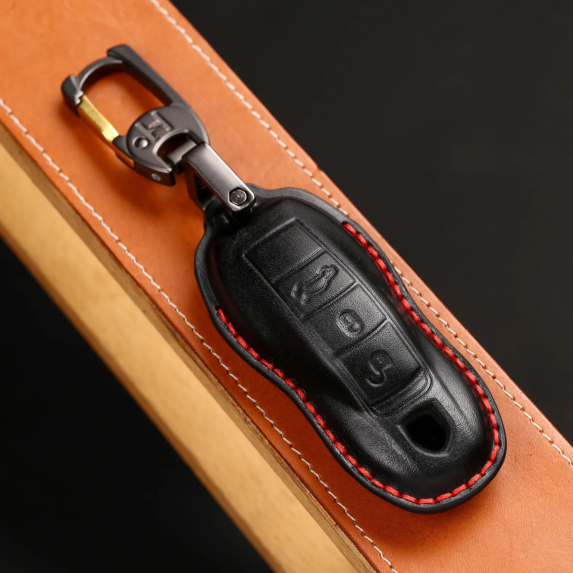 1 قطعة مفتاح السيارة الجلدية واقية غطاء بدون مفتاح مفتاح قذيفة لبورشه بوكستر 718 كايمان كايين باناميرا ماكان 911