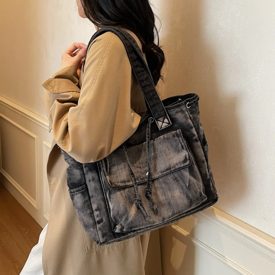 Fashion New Versatile Denim Crossbody Bags Retro Casual Concise High Quality Large Capacity Women's Shoulder Big Totes Bags