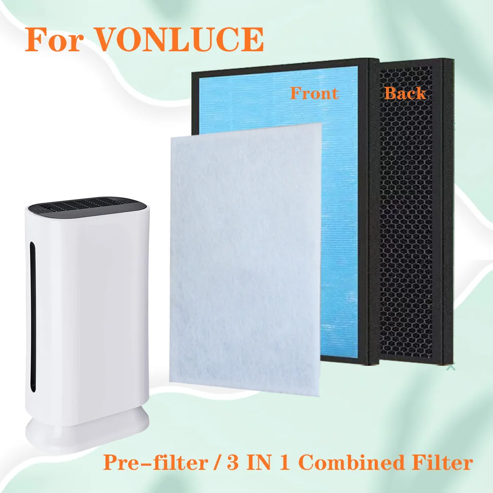 Custom Filter 315*216*25mm 3 IN 1 Hepa and Activated Carbon Composite Filter for VONLUCE Air Purifier