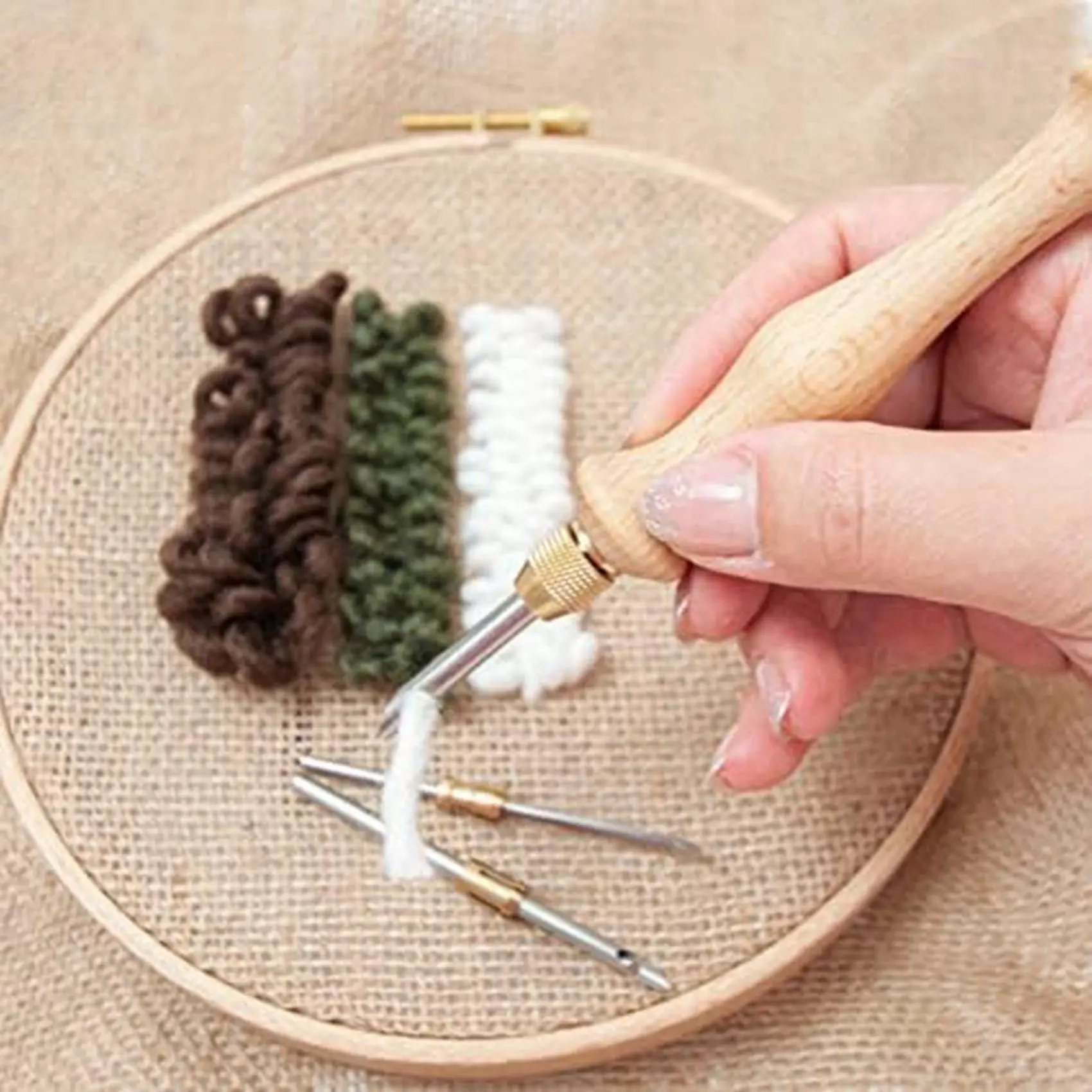 2X Punch Needle Rug Punch Needle ricamo Punch Needle Set fai da te cucito Punch Needle per cuciture Applique